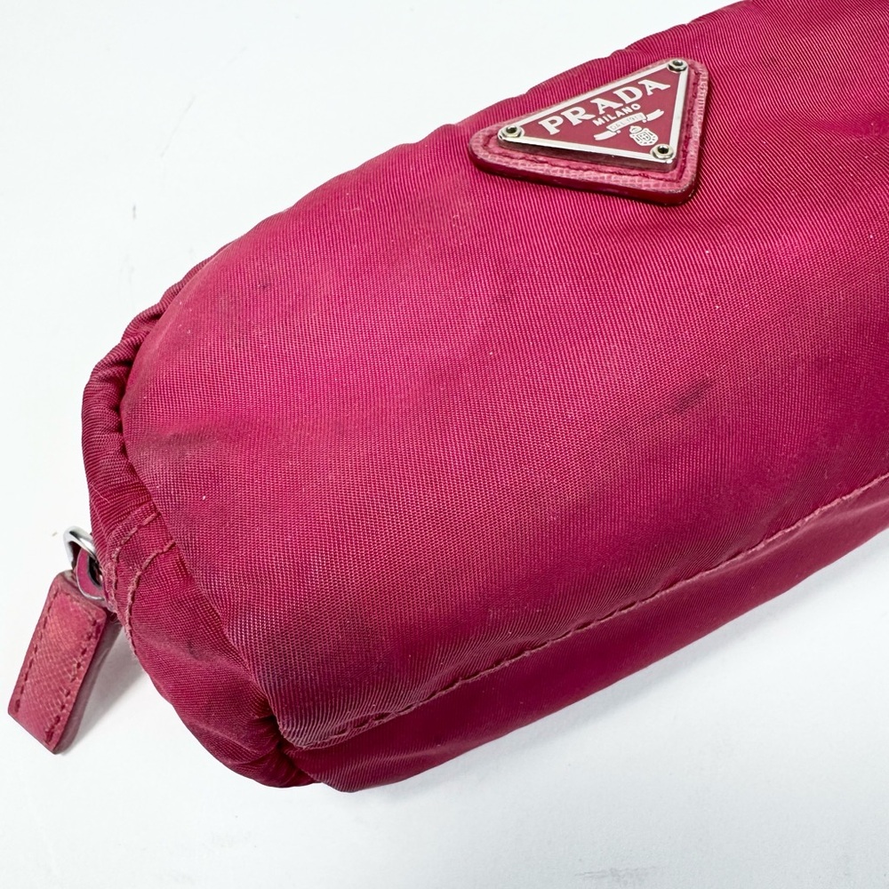 Prada Dark Pink Nylon Travel Mini Cosmetic Zip Case - Picture 11 of 12